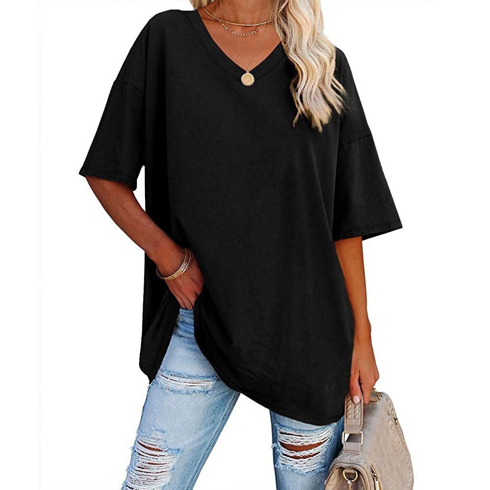 Summer Clothing Amazon - Women's Loose V-Neck Top Spring/Summer New