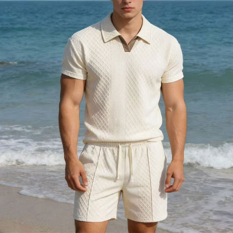 Summer Clothing Beach - 2026 Summer100kg Men Suits Solid Color