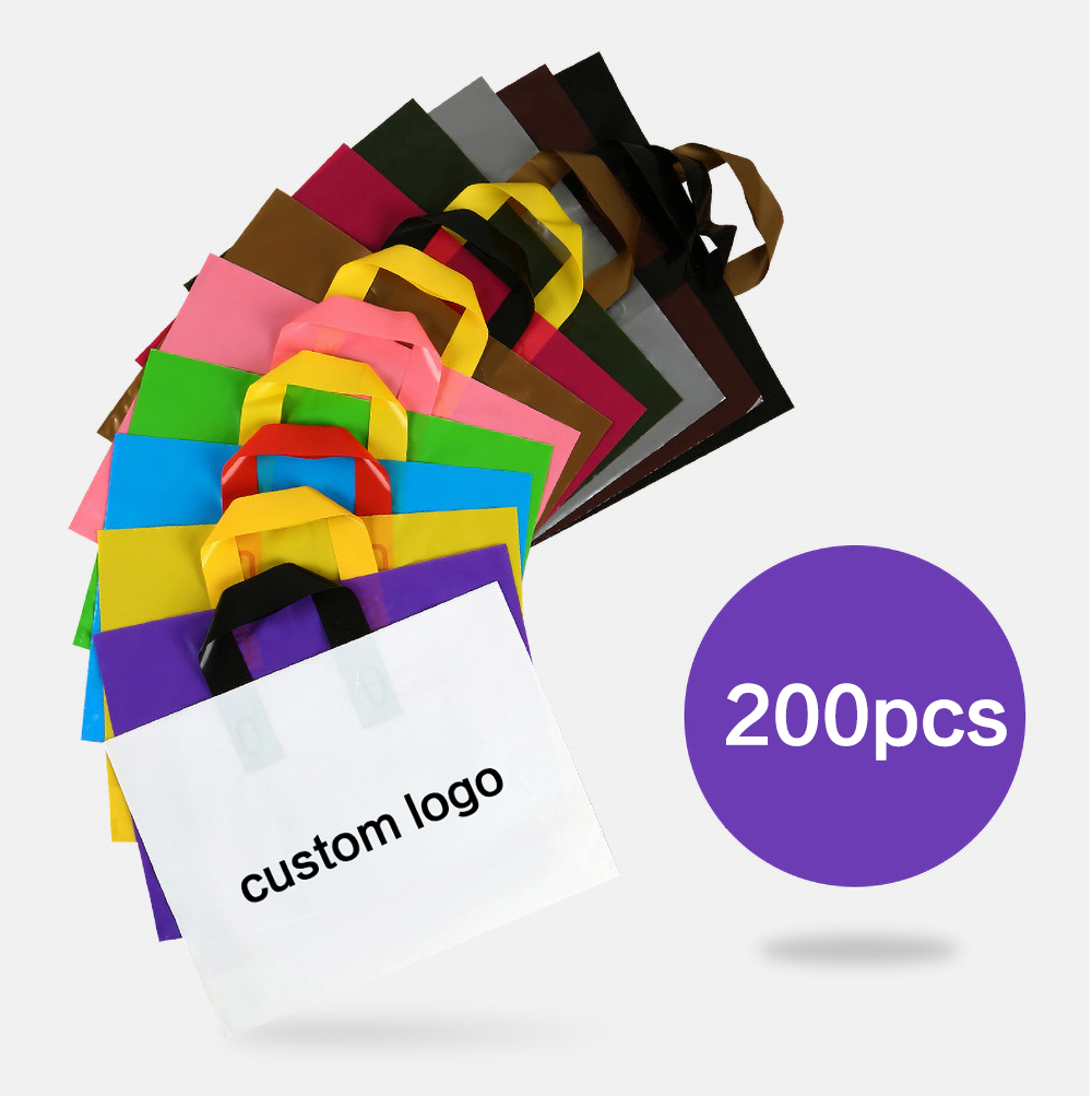 Summer Clothing Logo - 200pcs Custom Logo Shopping Bag Plastic