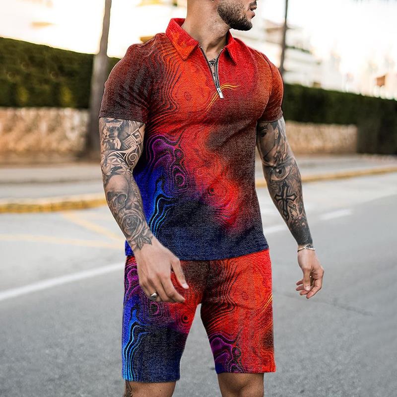Summer Zipper Polo Shirt Suit  - Summer Clothing Beach recension och pris