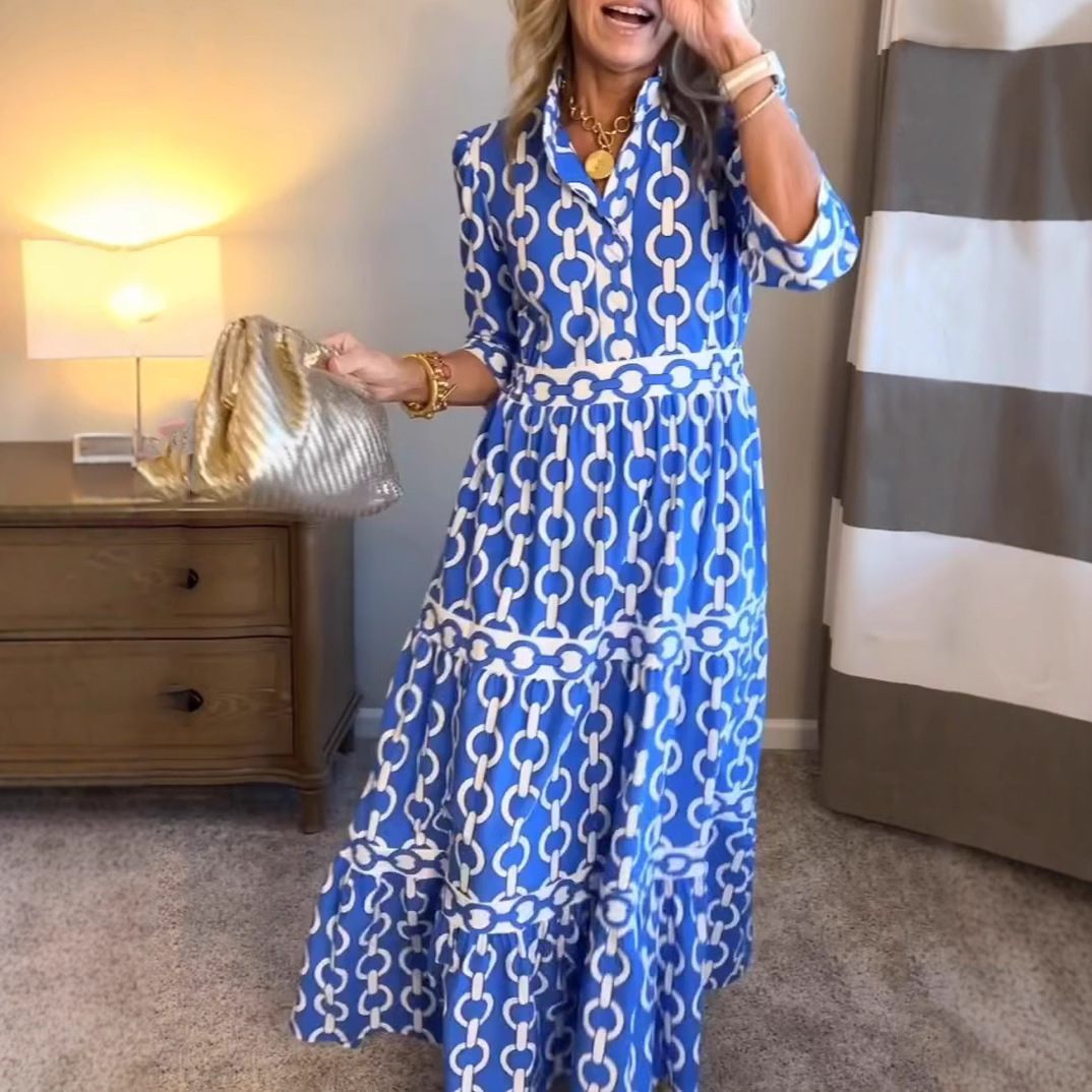 Geometric Print Long Dress Sum - Summer Clothing Amazon recension och pris