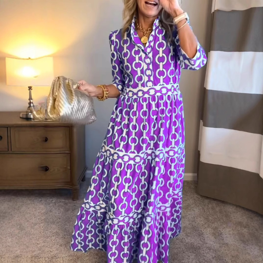 Geometric Print Long Dress Sum - Summer Clothing Amazon recension och pris