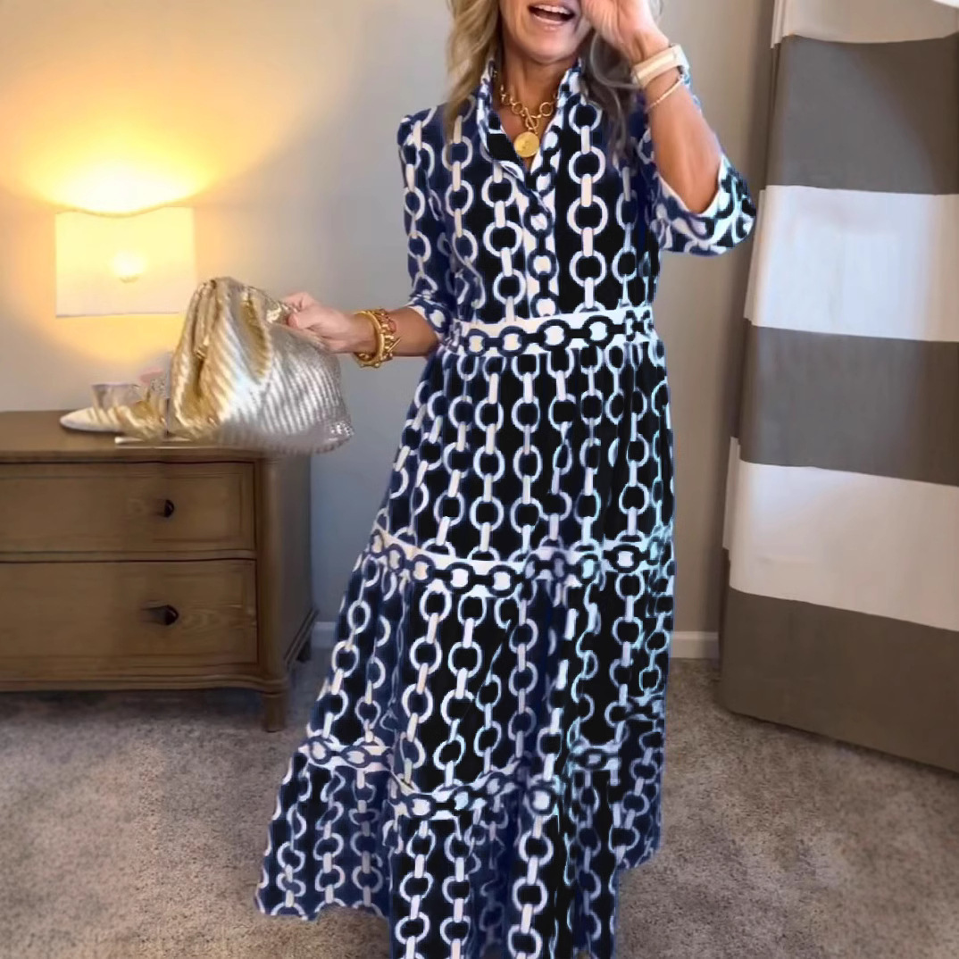 Geometric Print Long Dress Sum - Summer Clothing Amazon recension och pris