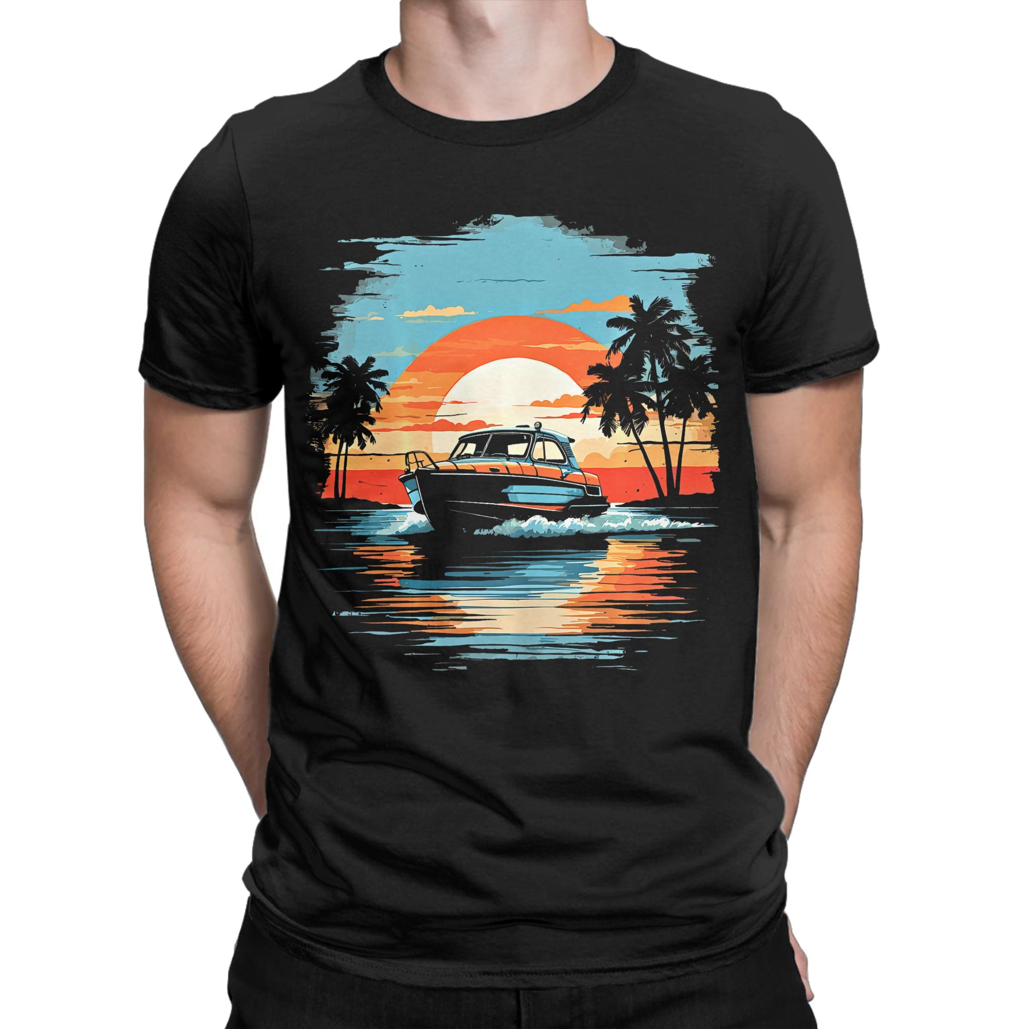 Men's T Shirt Motor Boat Yacht - Summer Clothing Ideas Men recension och pris
